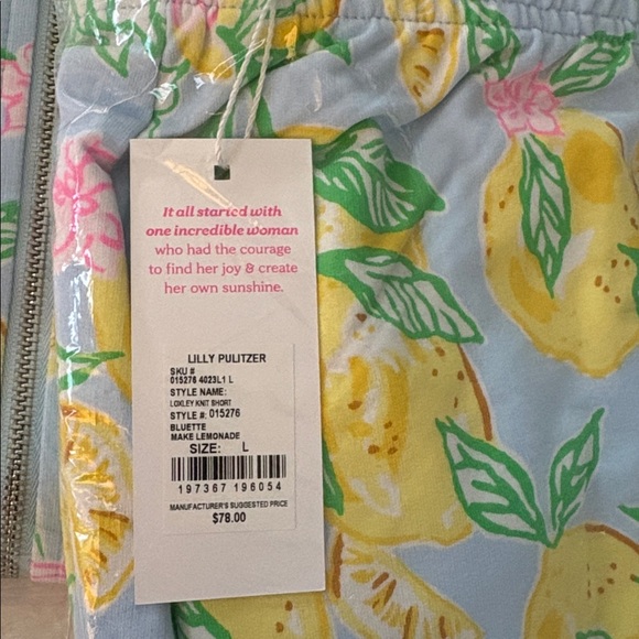 NWT Lilly Pulitzer Set in Bluette Make Lemonade size Large - Picture 8 of 11